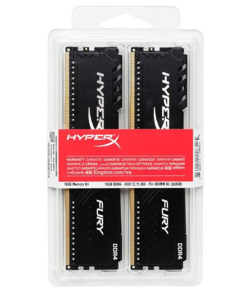 HyperX Fury 16GB 2666MHz DDR4 CL16 DIMM (Kit of 2) 1Rx8  Black XMP Des...